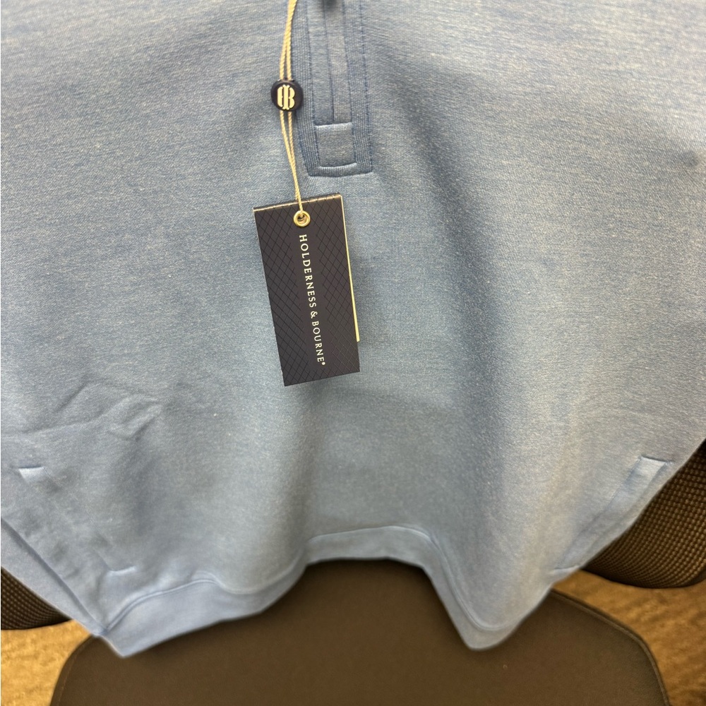 Tilley Blue Performance Hoodie Quarter Zip - Picture 9 of 11
